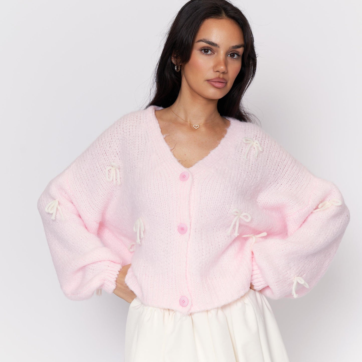 Oversize Mini Schleifen Cardigan 7