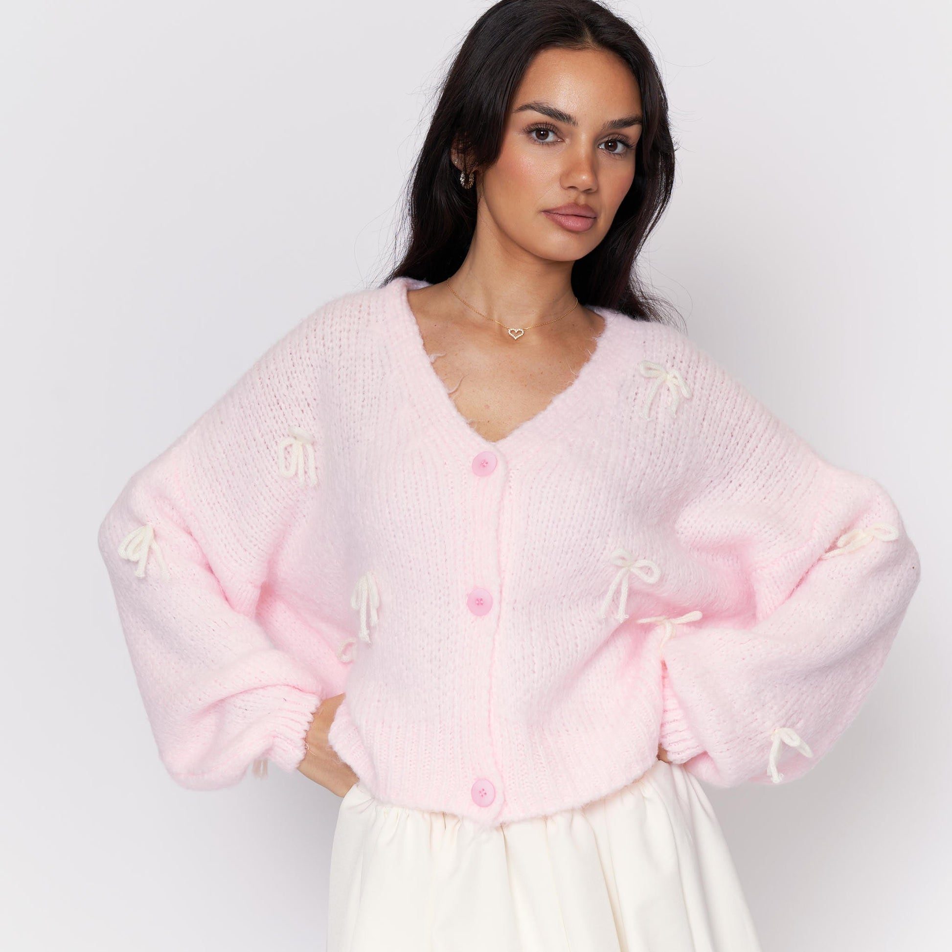 Oversize Mini Schleifen Cardigan 7