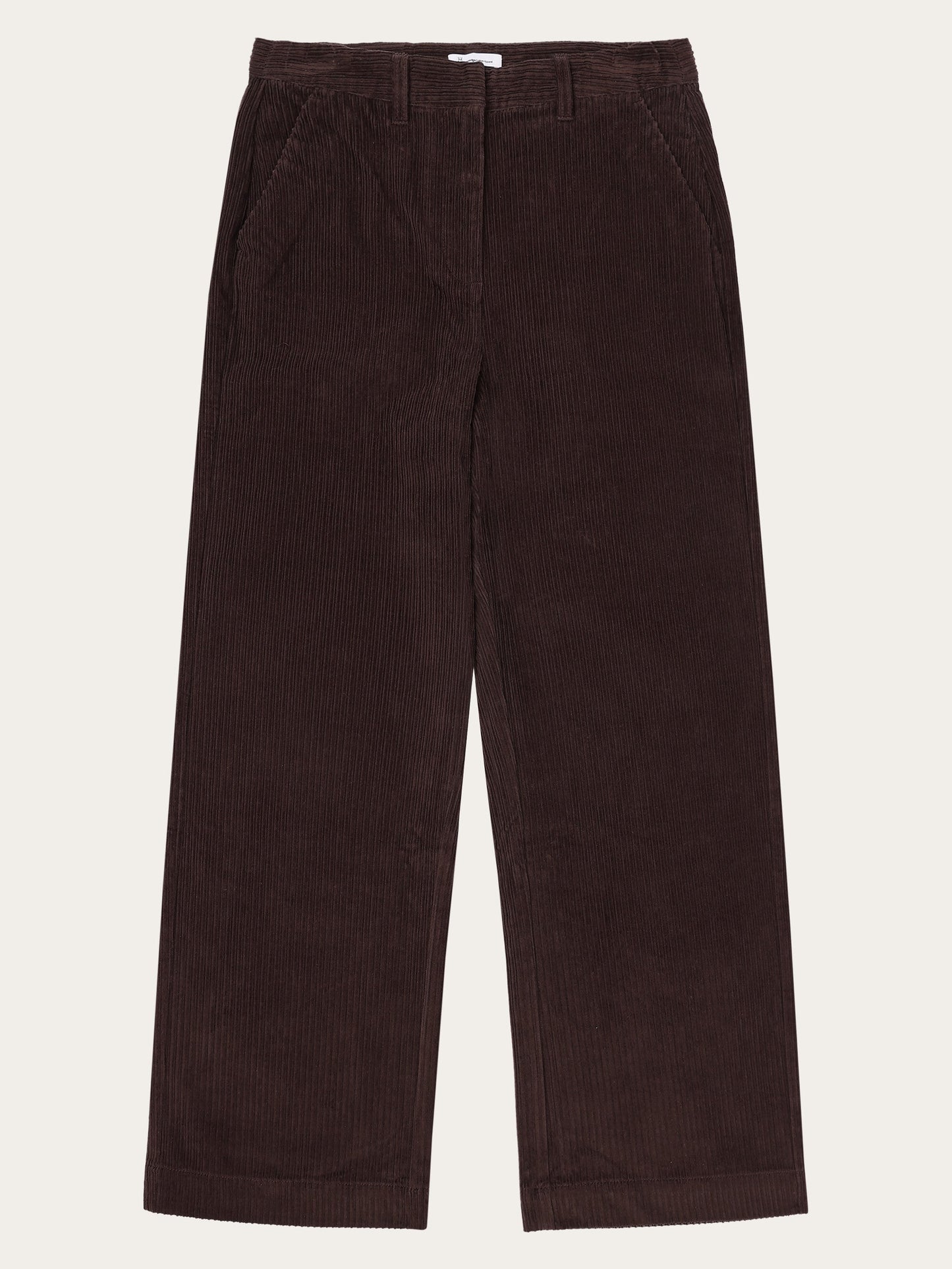 POSEY weite, hochgeschnittene Cordhose mit unregelmäßigem Schnitt – GOTS/Vegan – Schokoladenpflaume 0