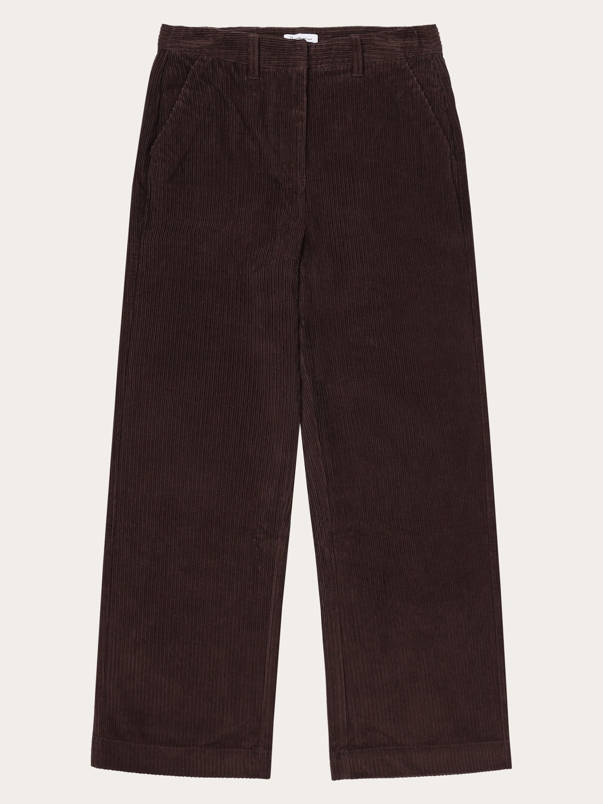 POSEY weite, hochgeschnittene Cordhose mit unregelmäßigem Schnitt – GOTS/Vegan – Schokoladenpflaume 0