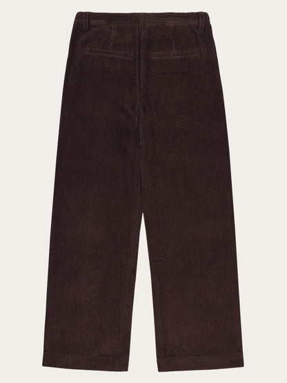 POSEY weite, hochgeschnittene Cordhose mit unregelmäßigem Schnitt – GOTS/Vegan – Schokoladenpflaume 6