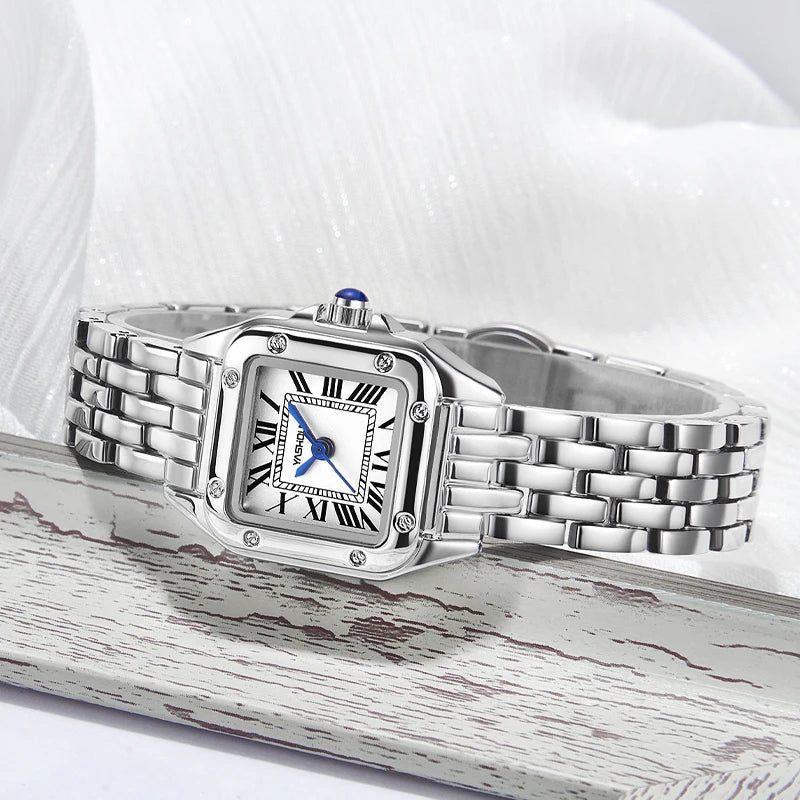 Elegante Damenarmbanduhr bicolor Edelstahlarmband