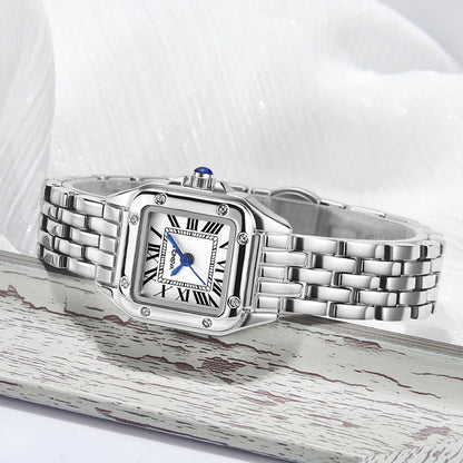Elegante Damenarmbanduhr bicolor Edelstahlarmband