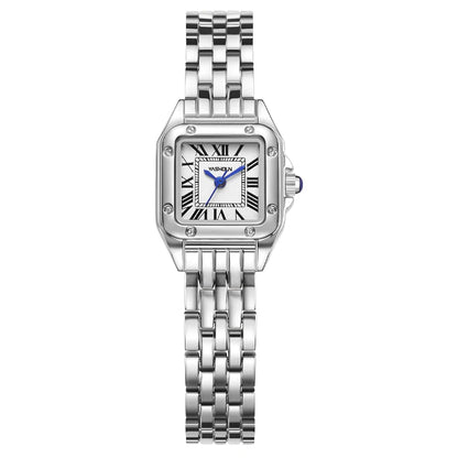 Elegante Damenarmbanduhr bicolor Edelstahlarmband