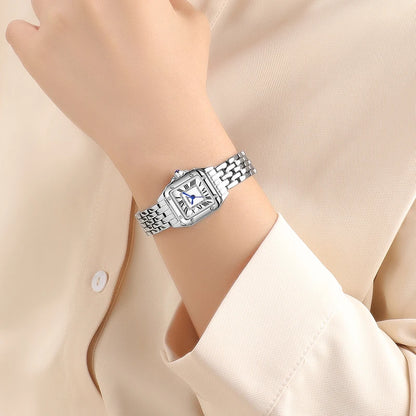 Elegante Damenarmbanduhr bicolor Edelstahlarmband