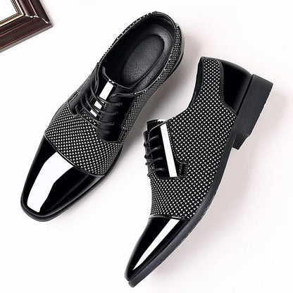 Herren Business Schuhe glänzend – Luxus Look mit Struktur Design
