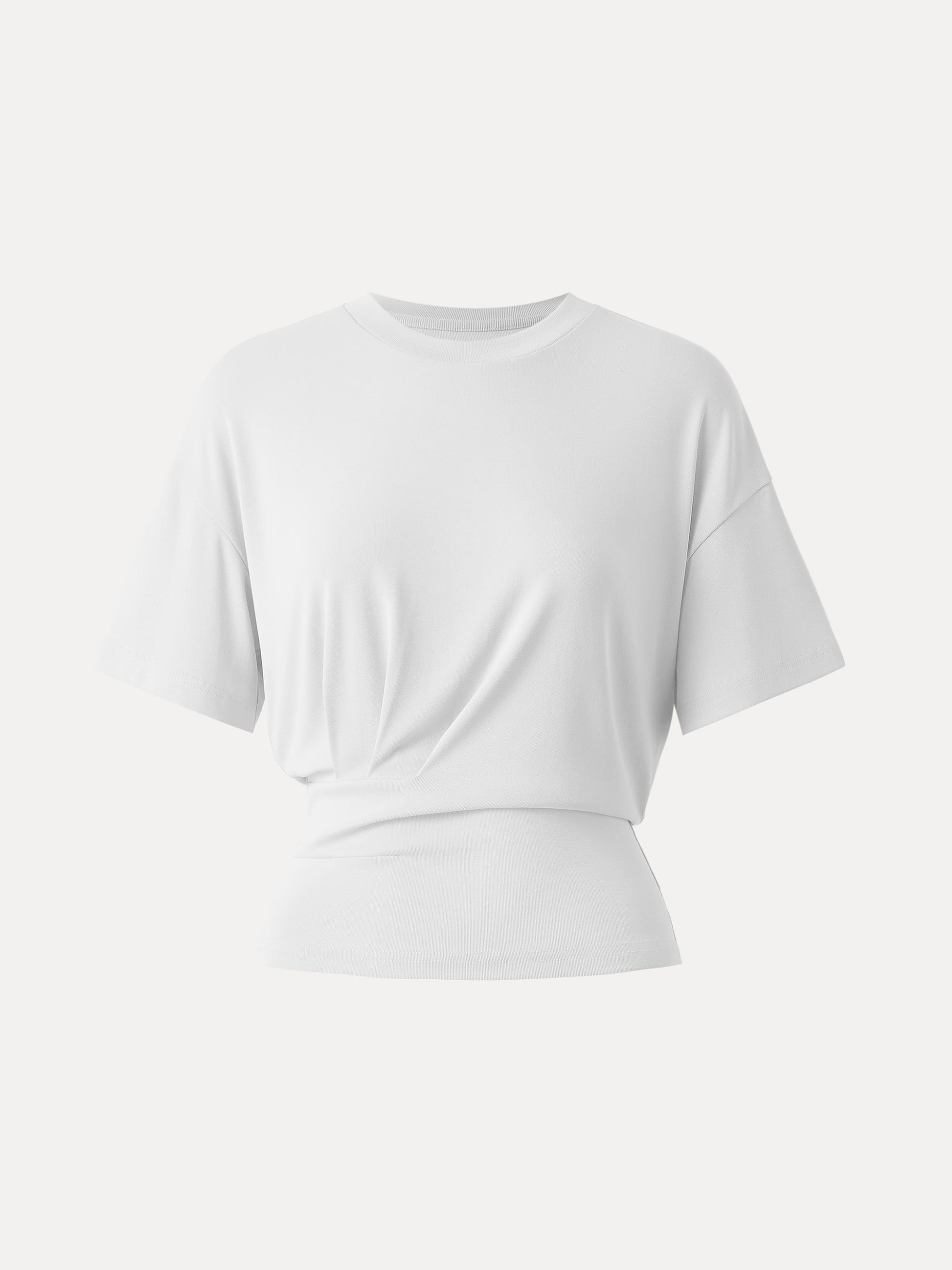 Sandwashed T-Shirt mit Rundhalsausschnitt und kurzen Ärmeln 10