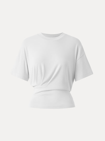 Sandwashed T-Shirt mit Rundhalsausschnitt und kurzen Ärmeln 10