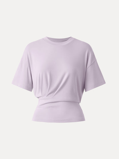 Sandwashed T-Shirt mit Rundhalsausschnitt und kurzen Ärmeln 11