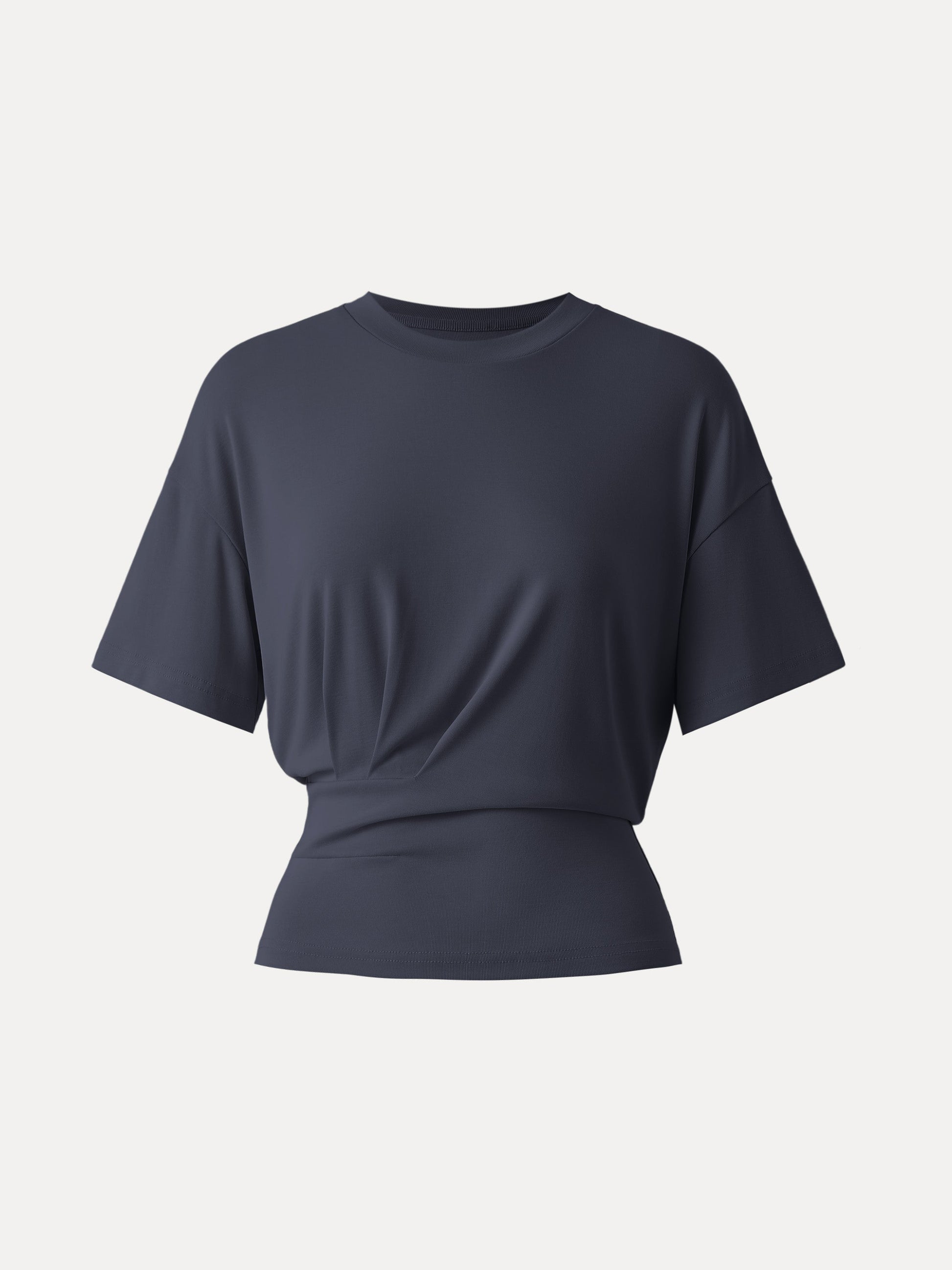 Sandwashed T-Shirt mit Rundhalsausschnitt und kurzen Ärmeln 19