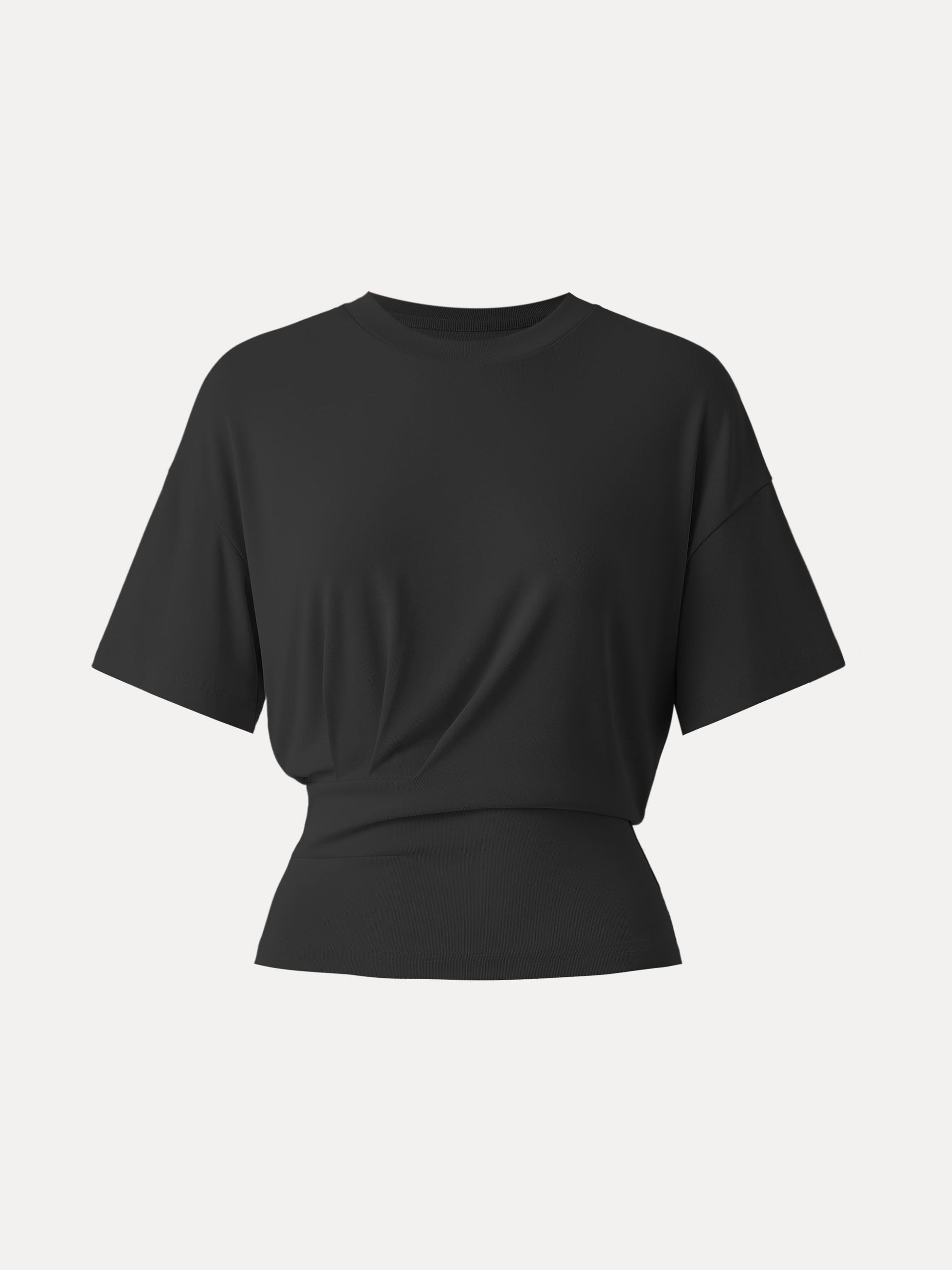 Sandwashed T-Shirt mit Rundhalsausschnitt und kurzen Ärmeln 21