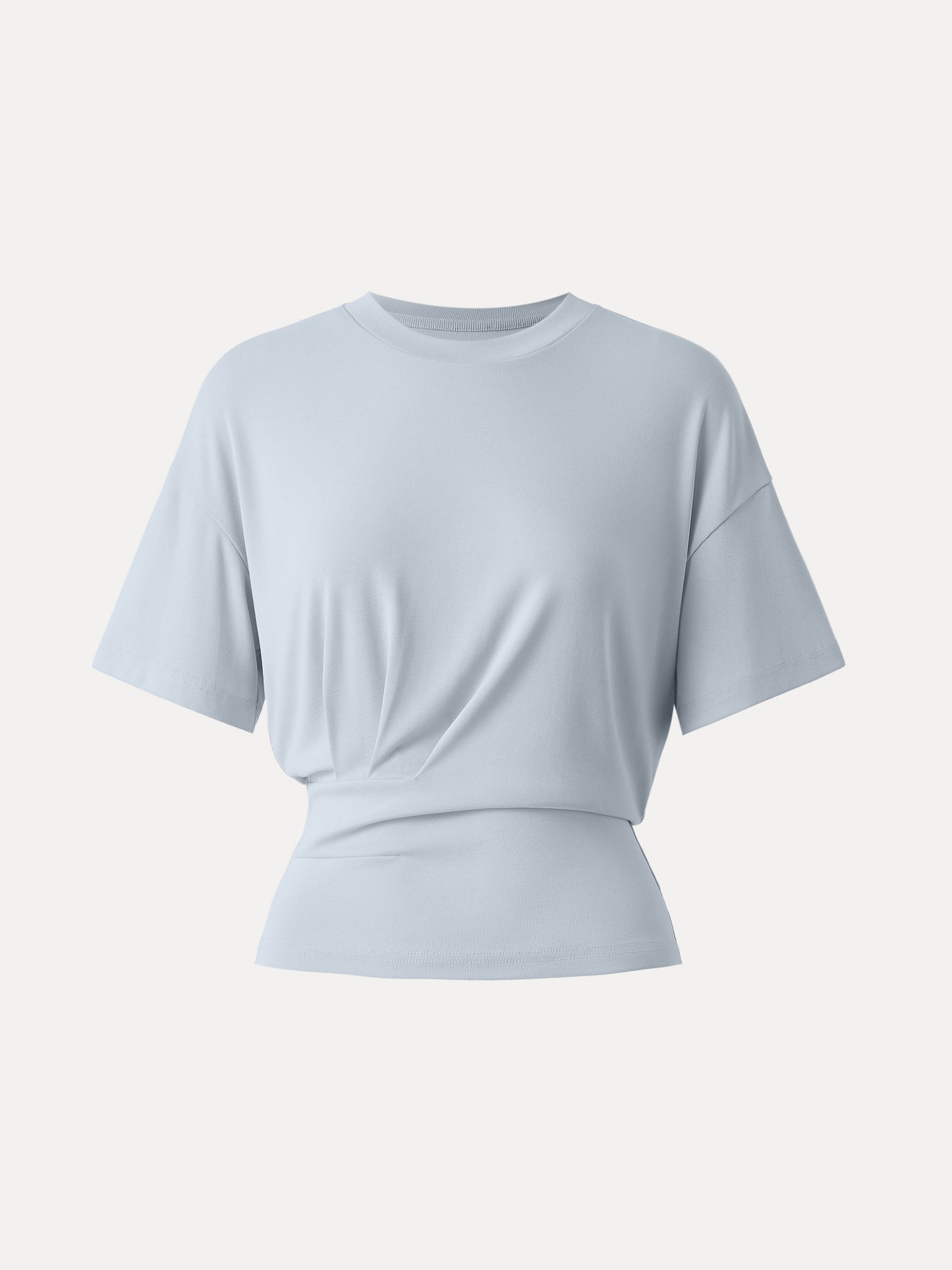 Sandwashed T-Shirt mit Rundhalsausschnitt und kurzen Ärmeln 22