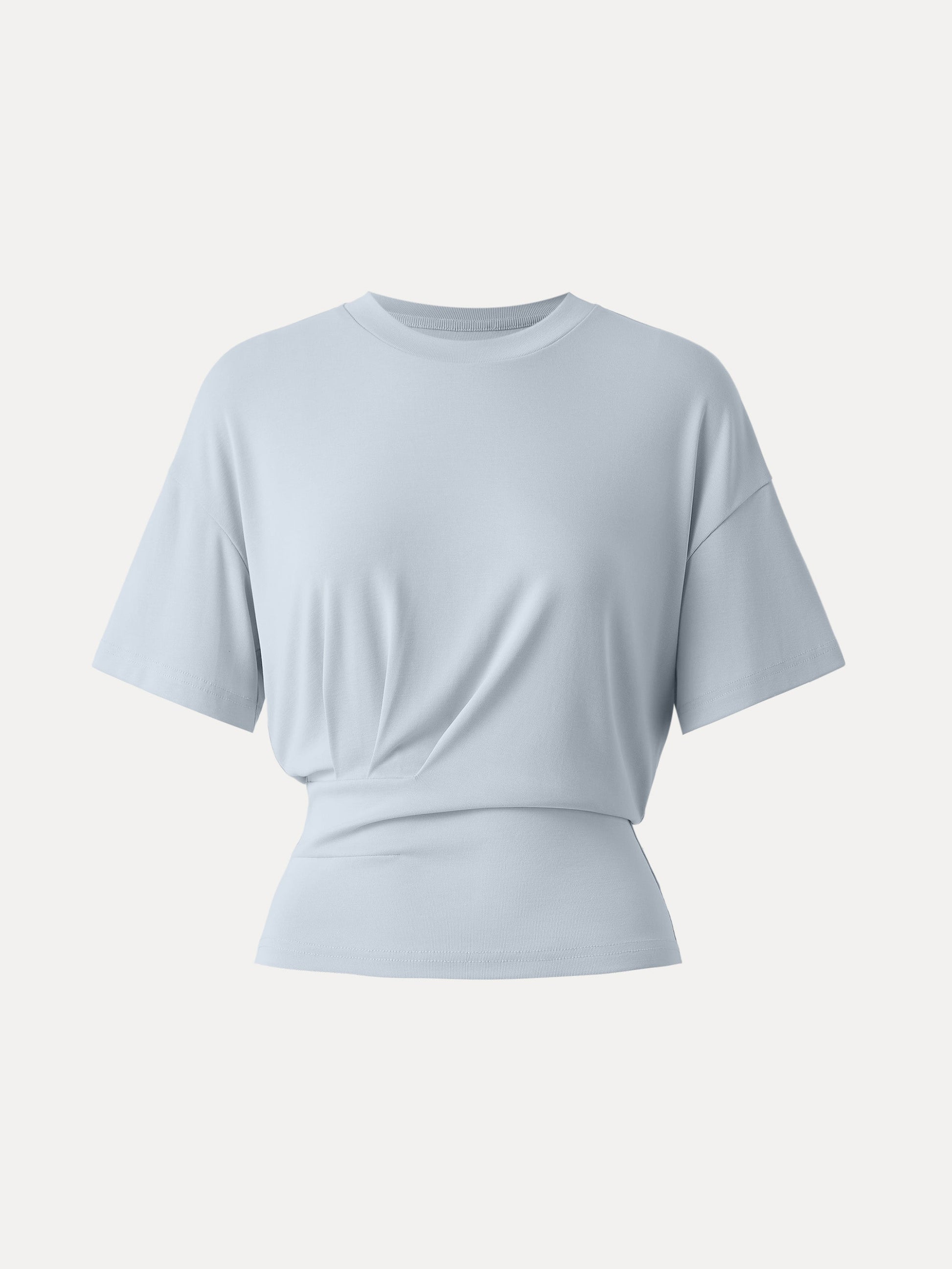 Sandwashed T-Shirt mit Rundhalsausschnitt und kurzen Ärmeln 22