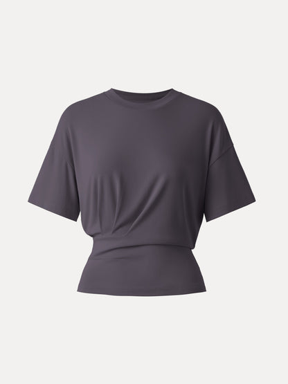 Sandwashed T-Shirt mit Rundhalsausschnitt und kurzen Ärmeln 23