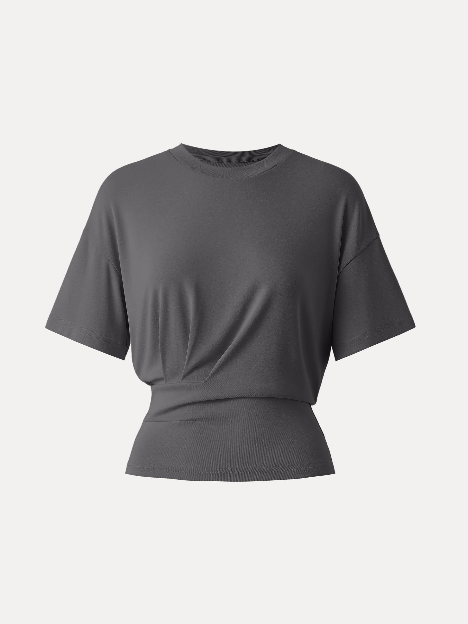 Sandwashed T-Shirt mit Rundhalsausschnitt und kurzen Ärmeln 9