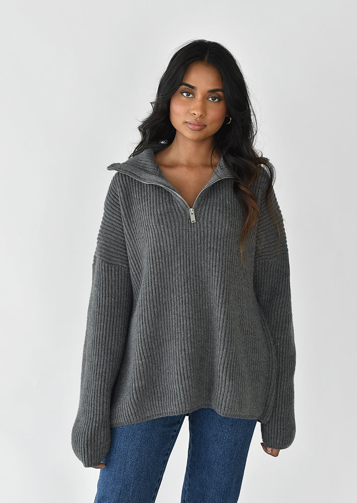 Strickpullover mit Reißverschluss 0