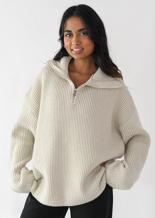 Strickpullover mit Reißverschluss 0