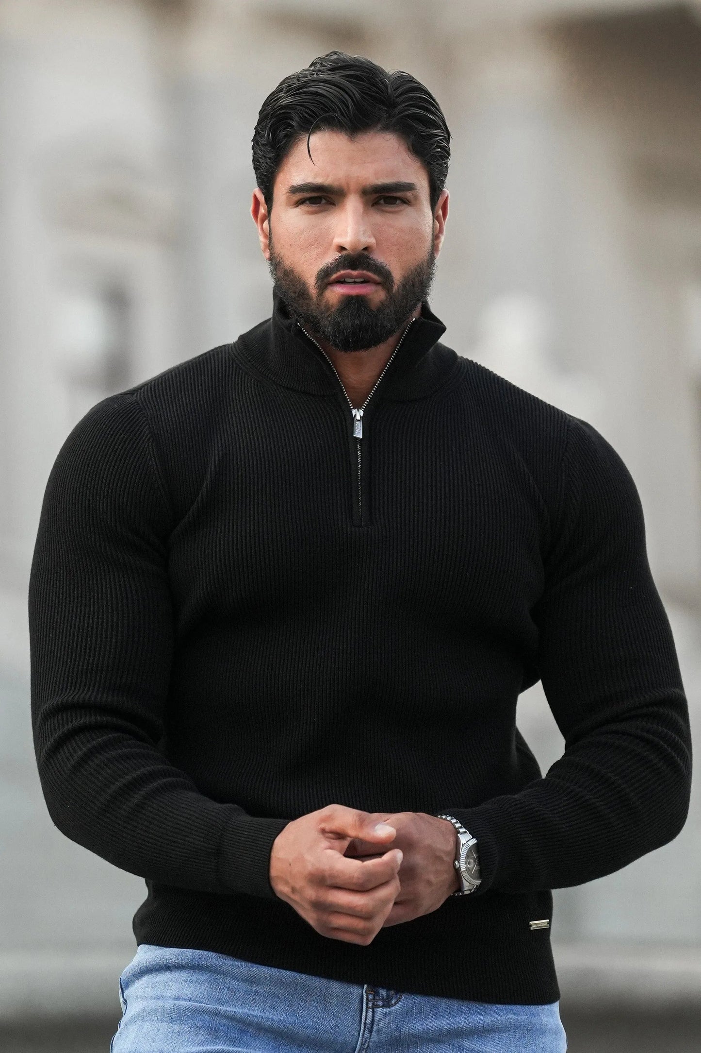 THE RENZO HALF ZIP SWEATER 2