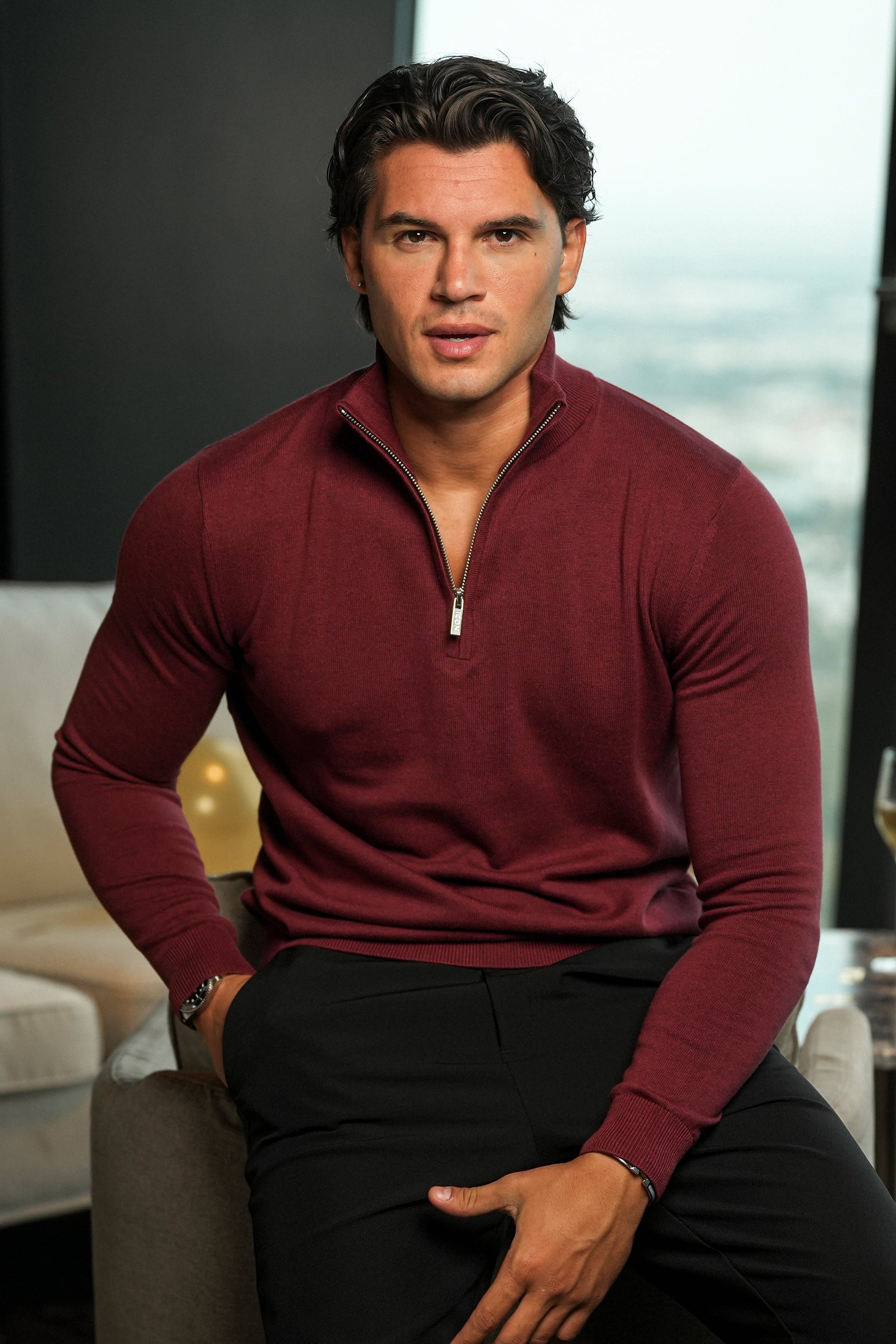 THE SANTONI HALF ZIP SWEATER 2