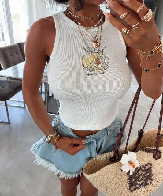 Top Capri Weiß 0