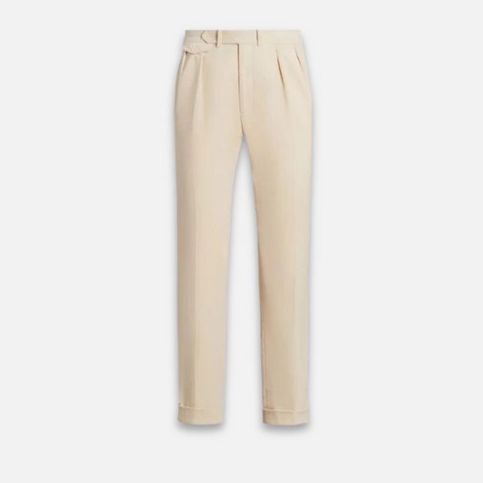 Herren Bundfaltenhose Grau Größe M Baumwolle Tapered-Fit-1