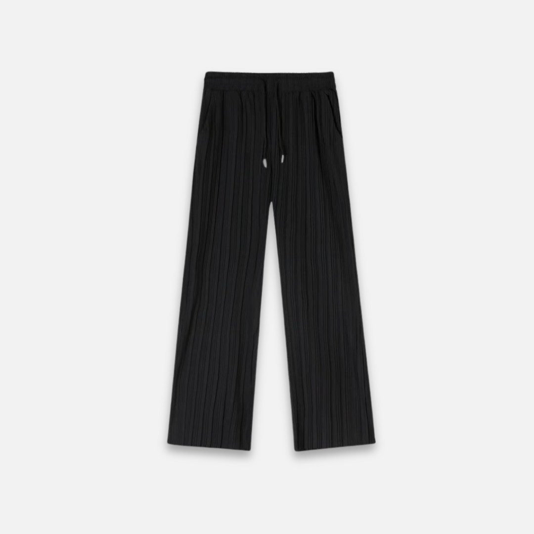 Herren Hose Schwarz Größe M Leichtes Material mit Streifen-4