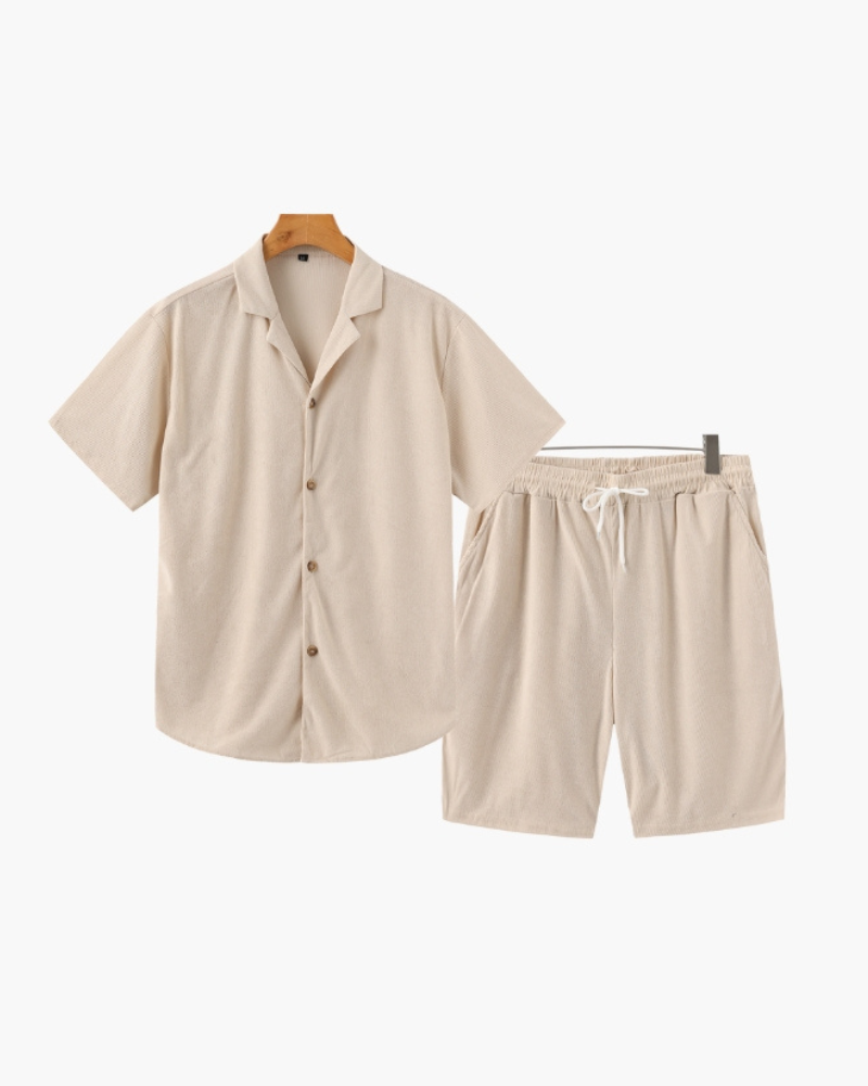 Herren Kordel Set Beige Größe M Baumwolle-1