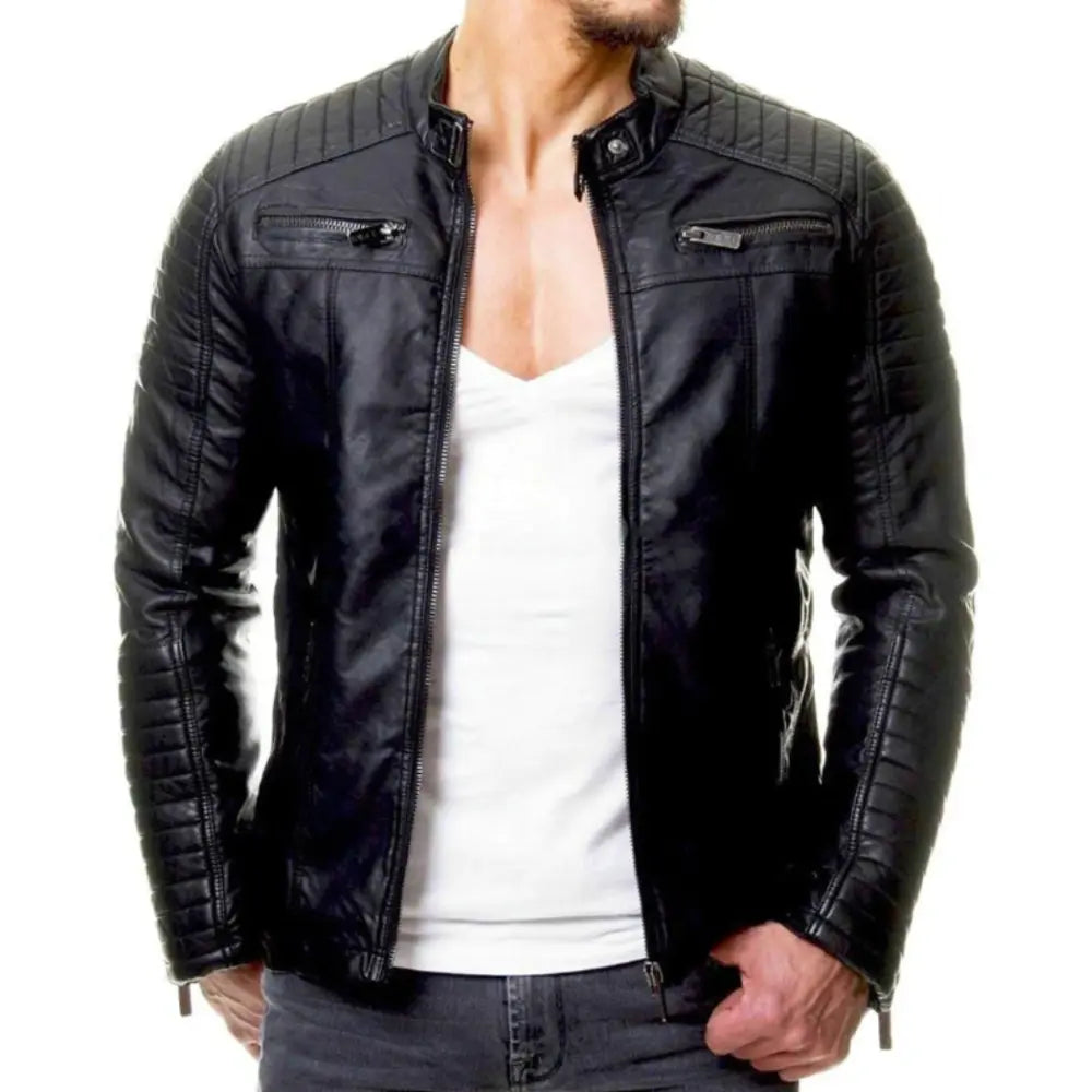 Winddichte Lederjacke für Herren 1