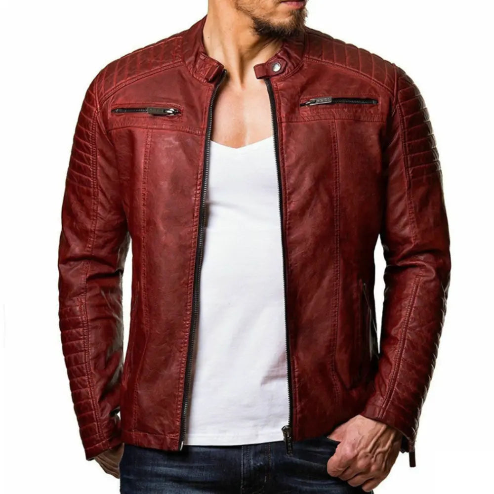 Winddichte Lederjacke für Herren 2