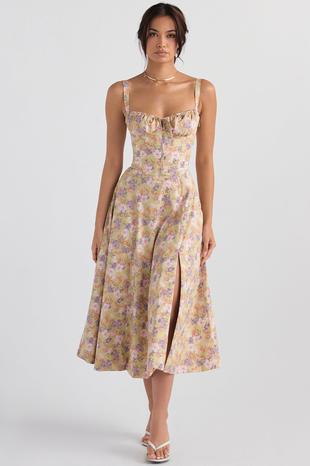 Zipporas - Tailliertes Bustier-Kleid mit modernem Frühlingsblumen-Print für 2025 5
