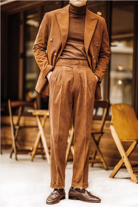 Herren Bundfaltenhose Grau Größe M Baumwolle Tapered-Fit-3