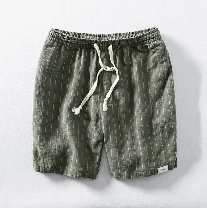 Herren Shorts Blau Gestreift Größe M Baumwolle mit Kordelzug-2