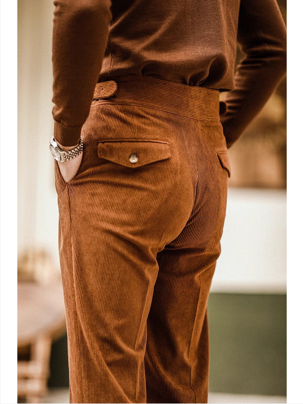 Herren Bundfaltenhose Grau Größe M Baumwolle Tapered-Fit-4