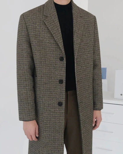 Damen Mantel Schwarz Größe M Baumwolle Langer Sherlockmantel für Herbst und Winter-3