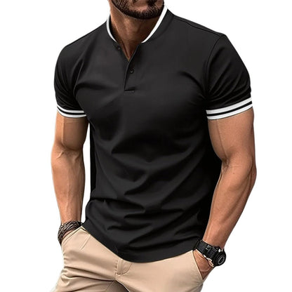 Variant image for Herren Polo Shirt Schwarz Größe M Baumwolle Stehkragen Kurzarm-19