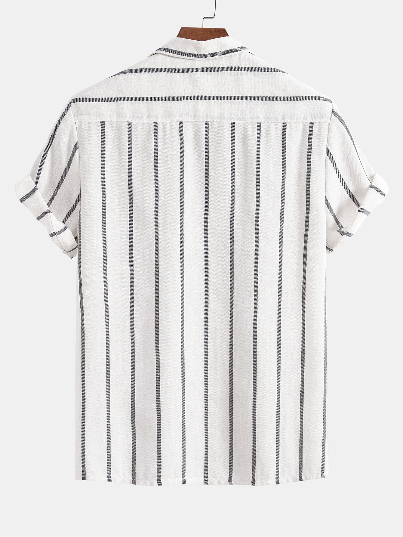 Herren Kurzarmhemd und Shorts Set Blau Größe M Baumwolle-6
