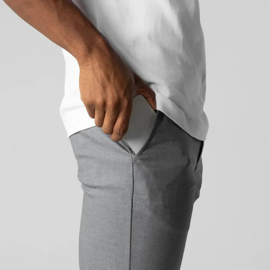 Herren Chino Hose Beige Größe 32 Slim-Fit Baumwolle-6