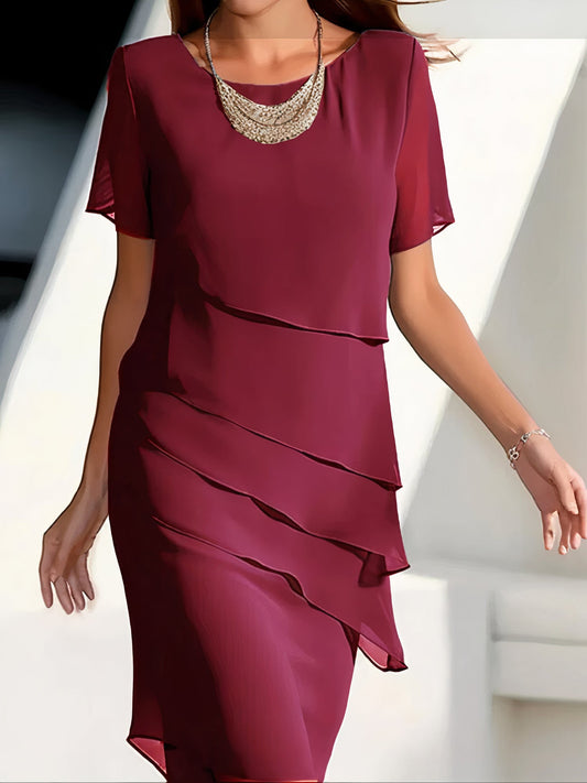 Damen Chiffonkleid Leicht für Festliche Anlässe und Hochzeitsgäste