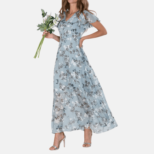 Laura Geblümtes A-Linien-Kleid schlicht