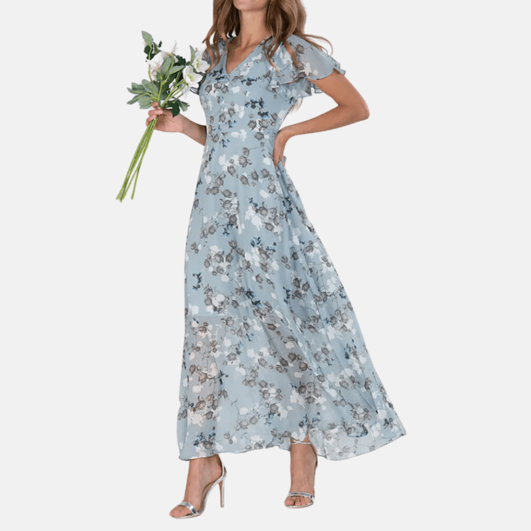Laura Geblümtes A-Linien-Kleid schlicht