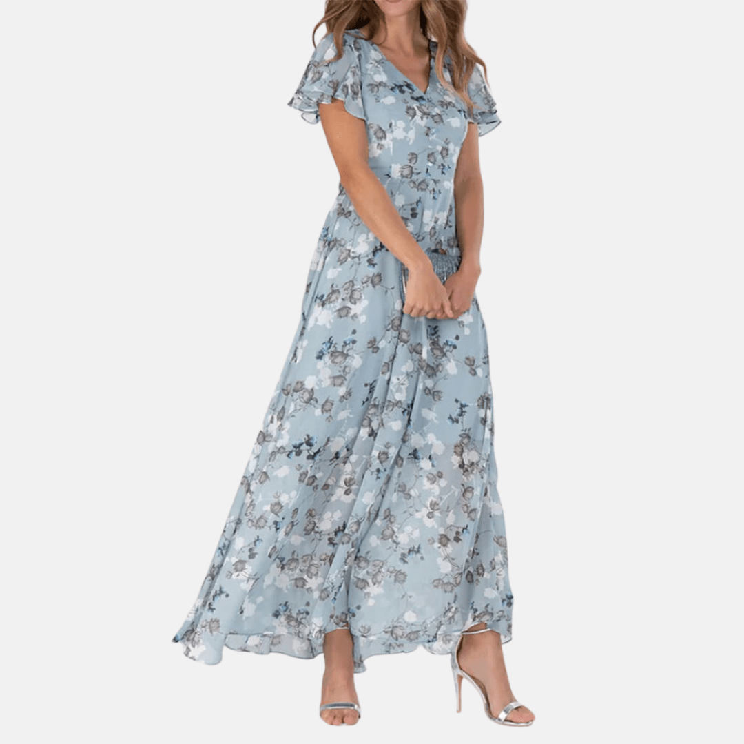 Laura Geblümtes A-Linien-Kleid schlicht