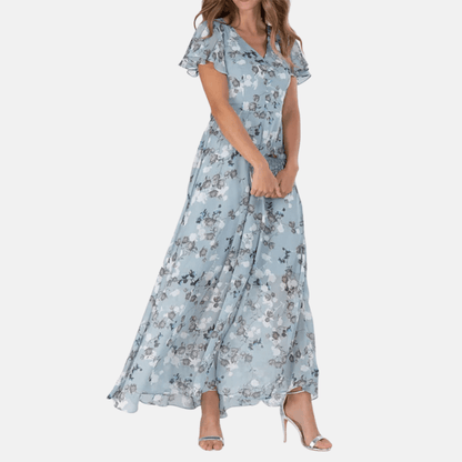 Laura Geblümtes A-Linien-Kleid schlicht