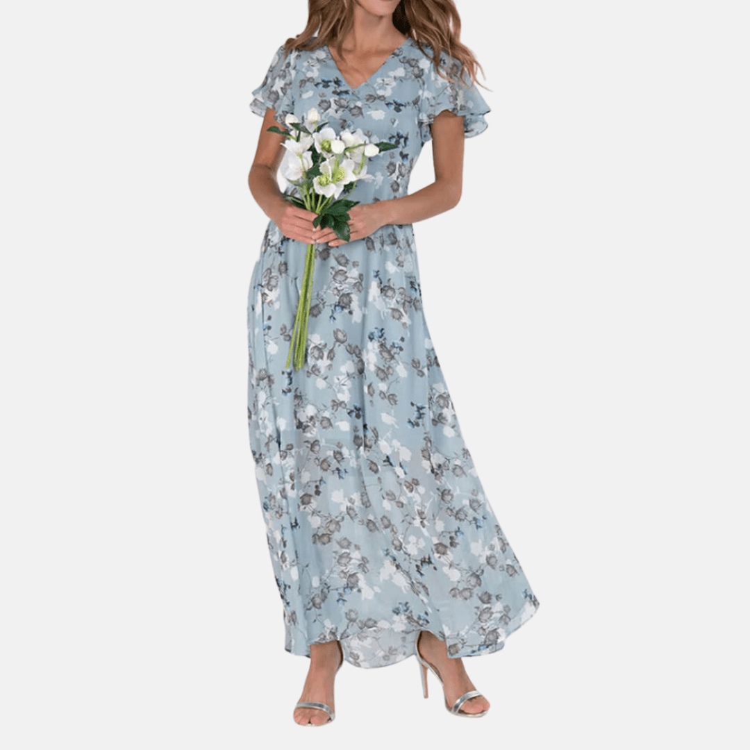 Laura Geblümtes A-Linien-Kleid schlicht