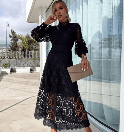 Freja Spitze Midikleid Eleganter Stil