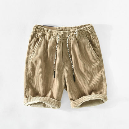 Herren Kord-Shorts Beige Größe M Baumwolle - Lässige Kurze Hosen für Männer-1
