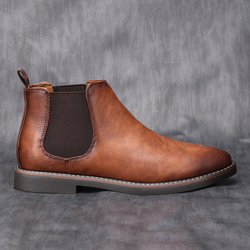Herren Chelsea-Stiefel Schwarz Größe 42 Leder-2