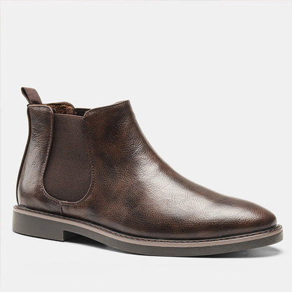 Herren Chelsea-Stiefel Schwarz Größe 42 Leder-3