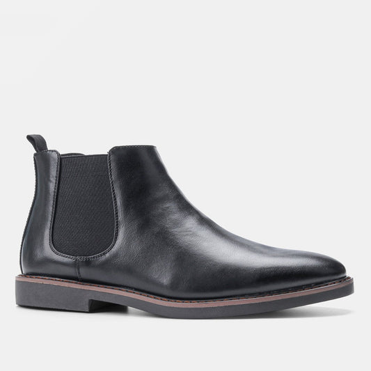 Herren Chelsea-Stiefel Schwarz Größe 42 Leder-1