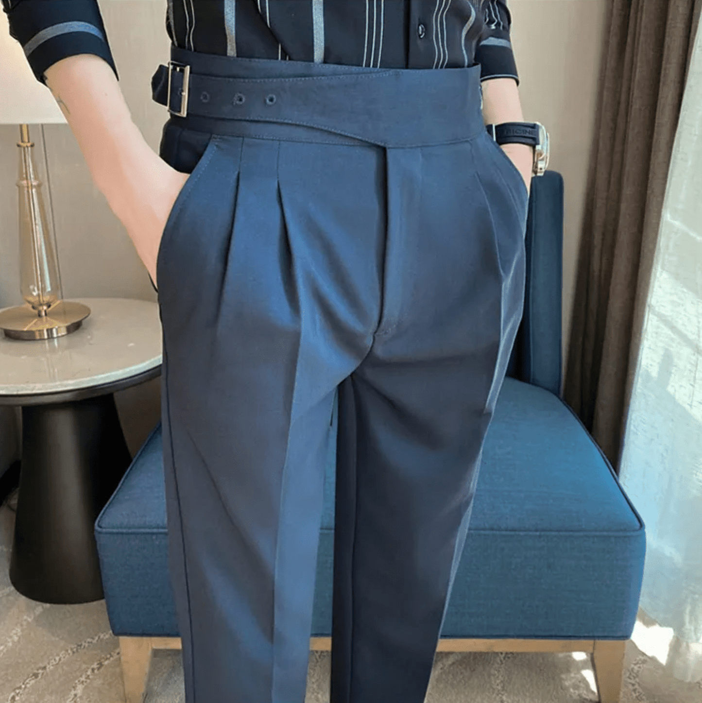 Herren Gurkha Hosen Beige Größe M Baumwolle-1