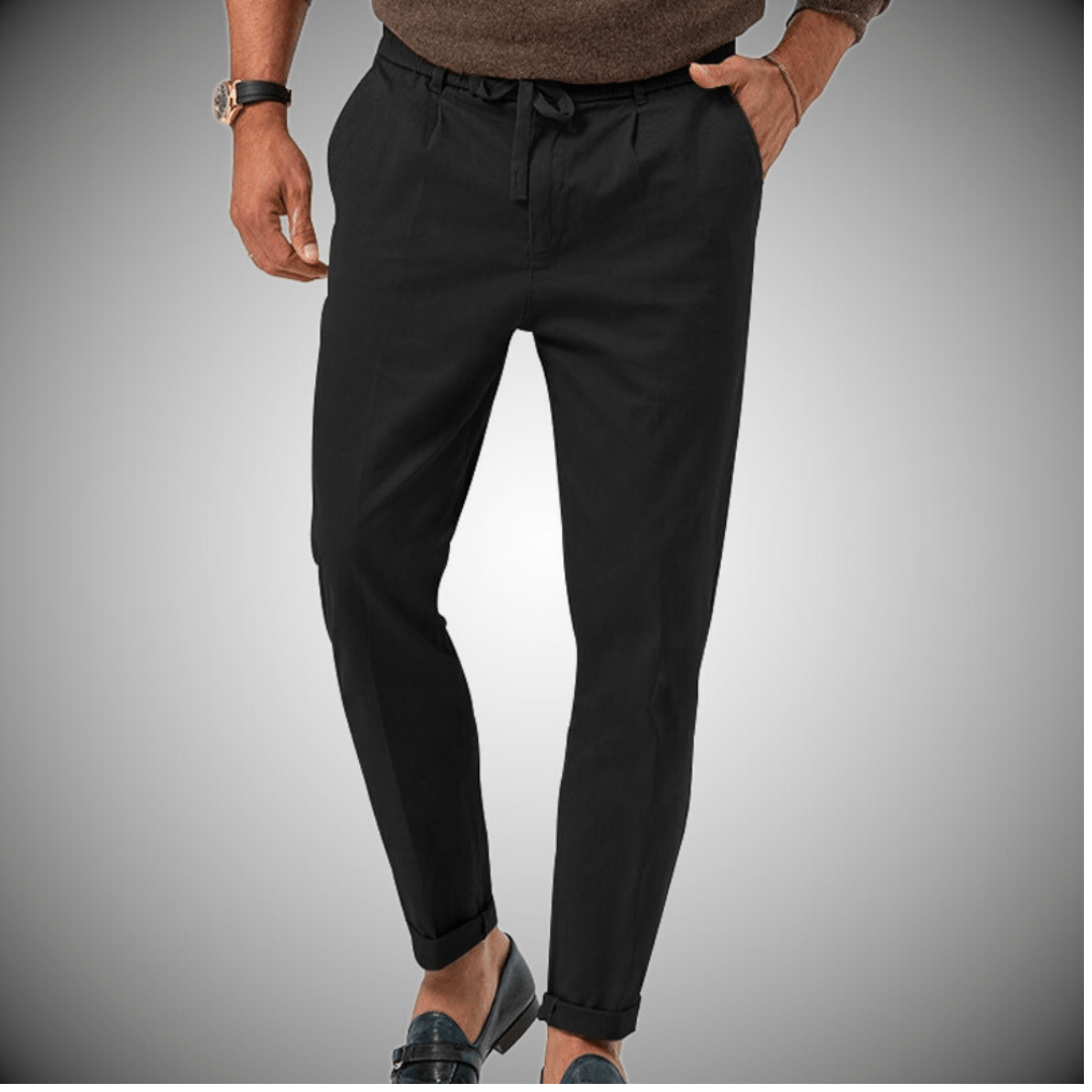 Herren Chino Hose Beige Größe M Baumwolle mit Elastischem Bund-4